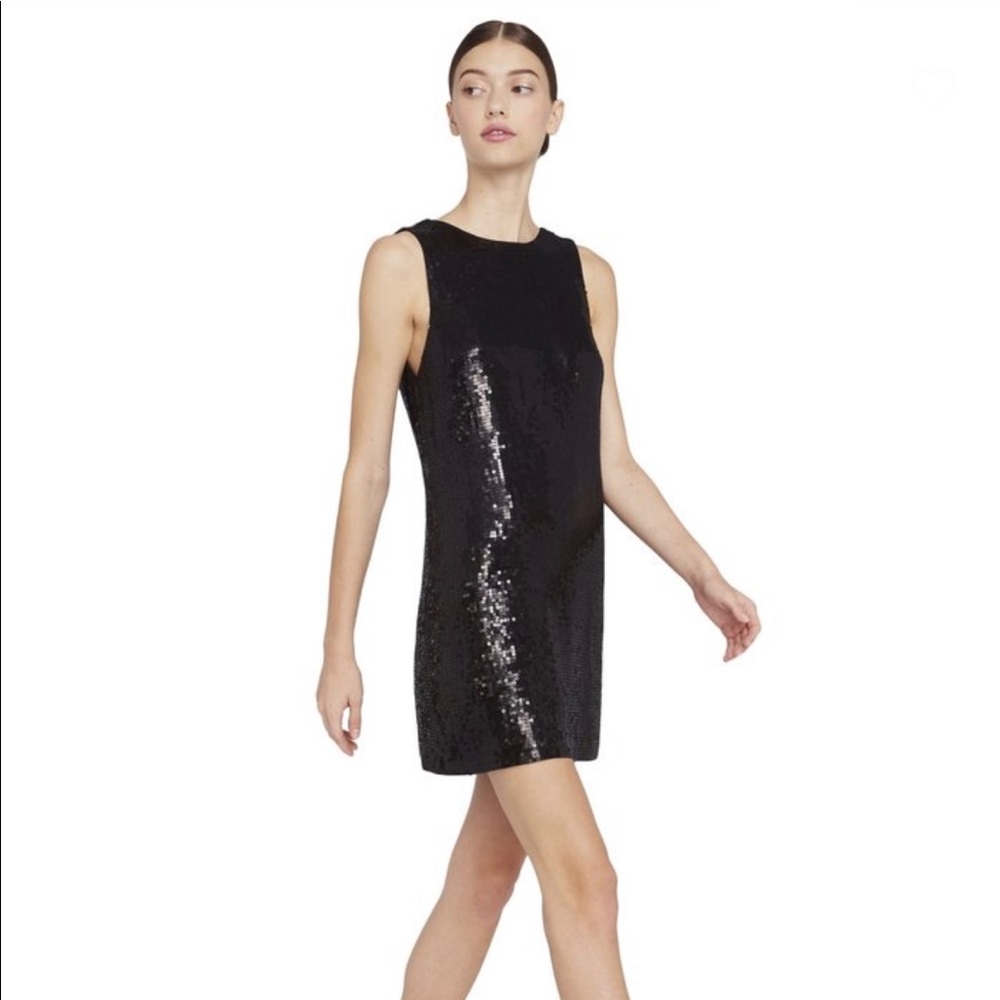 Alice + Olivia black sequin mini dress